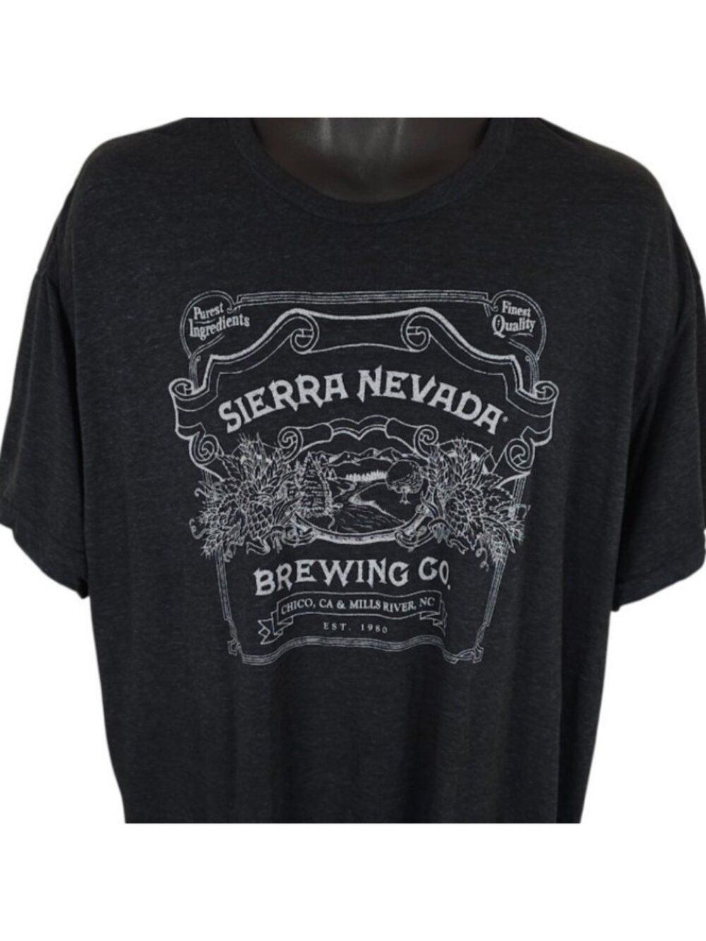 Sierra Nevada Brewing T Shirt Mens Size 2XL Gray Beer Breweriana Made In USA